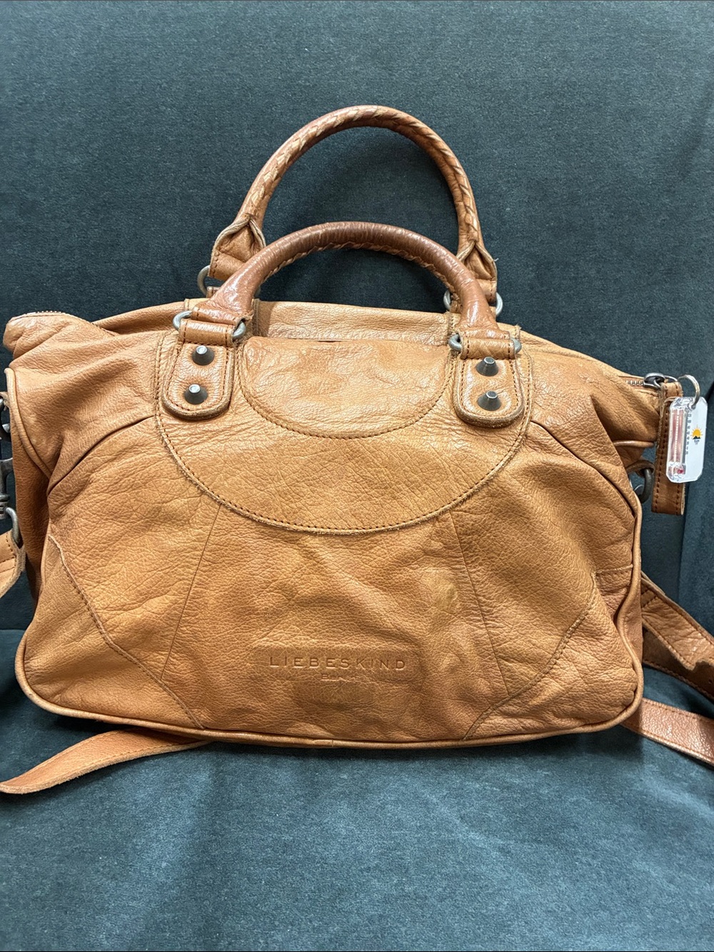 Liebeskind Berlin Distressed Tan Leather Satchel